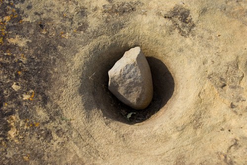 Native American grinding rock and pestle